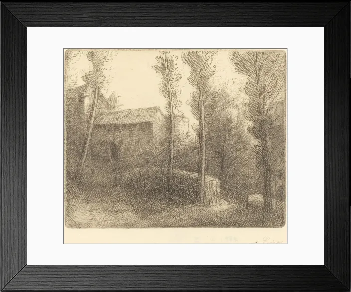 Framed Print : Bridge at the Mill (Le pont du moulin). Creator: Alphonse Legros Framed Print : Bridge at the Mill (Le pont du moulin). Creator: Alphonse Legros