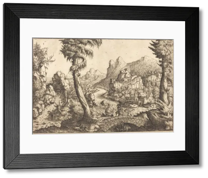 Framed Print : The Flight into Egypt, 1558. Creator: Hans Sebald Lautensack Framed Print : The Flight into Egypt, 1558. Creator: Hans Sebald Lautensack
