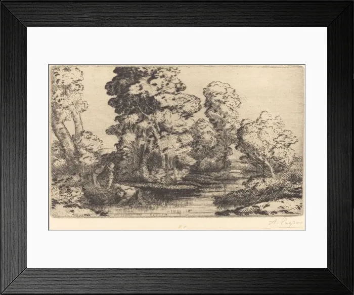 Framed Print : Valley in Bourgogne (Une vallee en Bourgogne). Creator: Alphonse Legros Framed Print : Valley in Bourgogne (Une vallee en Bourgogne). Creator: Alphonse Legros