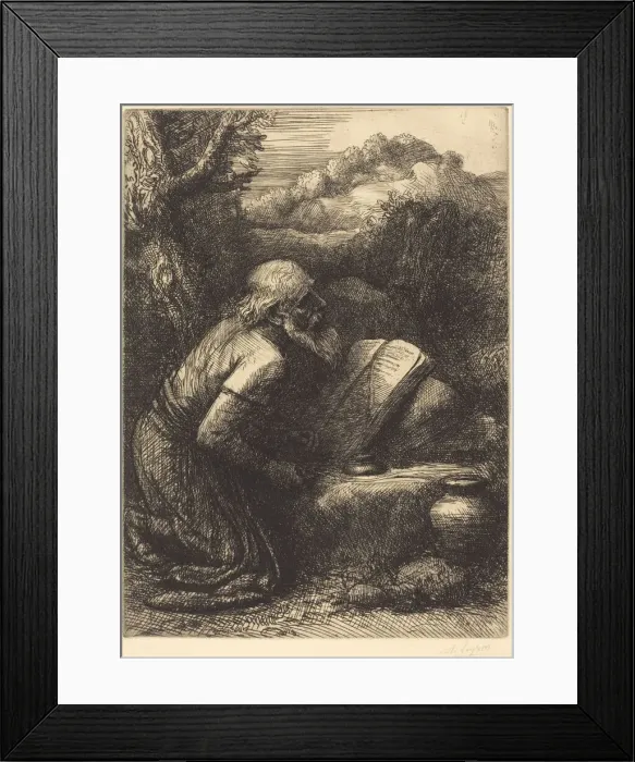 Framed Print : Saint Jerome, 2nd plate. Creator: Alphonse Legros Framed Print : Saint Jerome, 2nd plate. Creator: Alphonse Legros