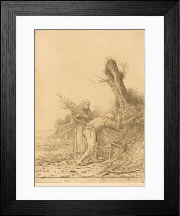 Framed Print : Fagot-makers (Les faiseurs de fagots). Creator: Alphonse Legros Framed Print : Fagot-makers (Les faiseurs de fagots). Creator: Alphonse Legros