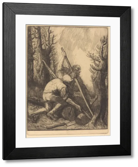 Framed Print : Woodcutters, 3rd plate (Les bucherons). Creator: Alphonse Legros Framed Print : Woodcutters, 3rd plate (Les bucherons). Creator: Alphonse Legros