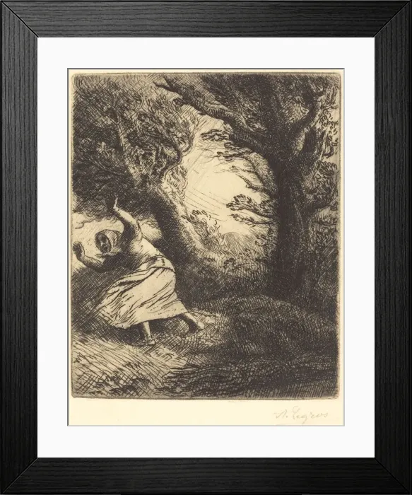 Framed Print : Thunder (Un coup de foudre). Creator: Alphonse Legros Framed Print : Thunder (Un coup de foudre). Creator: Alphonse Legros