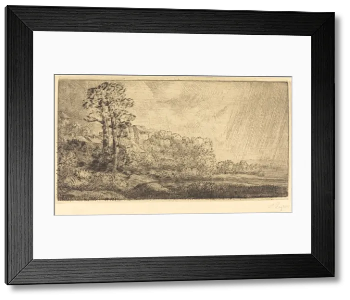 Framed Print : Landscape with Two Trees (Paysage aux deux arbres). Creator: Alphonse Legros Framed Print : Landscape with Two Trees (Paysage aux deux arbres). Creator: Alphonse Legros