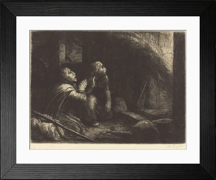 Framed Print : Fire, 3rd plate (L incendie). Creator: Alphonse Legros Framed Print : Fire, 3rd plate (L incendie). Creator: Alphonse Legros