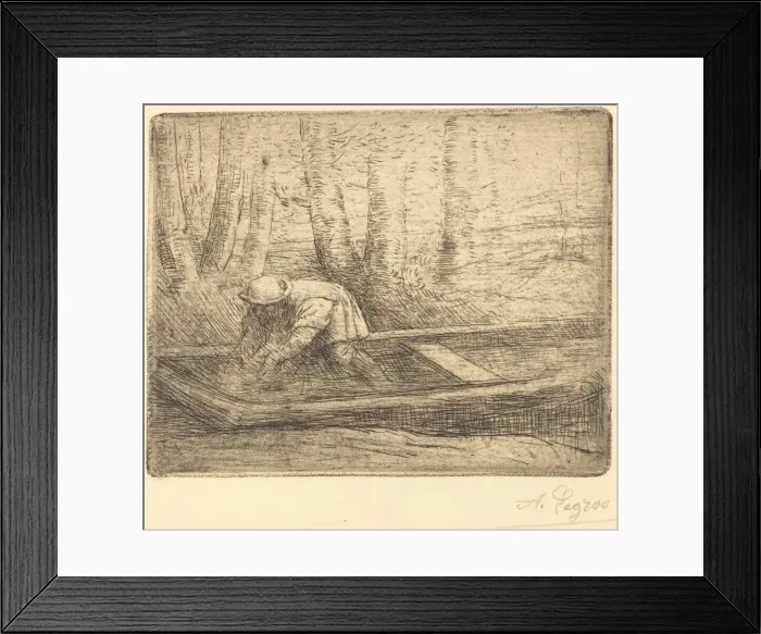 Framed Print : Man in Punt. Creator: Alphonse Legros Framed Print : Man in Punt. Creator: Alphonse Legros