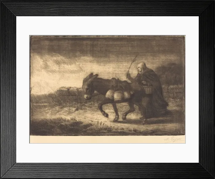 Framed Print : Milkmaid of Boulogne, 1st plate (Laitiere a Boulogne). Creator: Alphonse Legros Framed Print : Milkmaid of Boulogne, 1st plate (Laitiere a Boulogne). Creator: Alphonse Legros