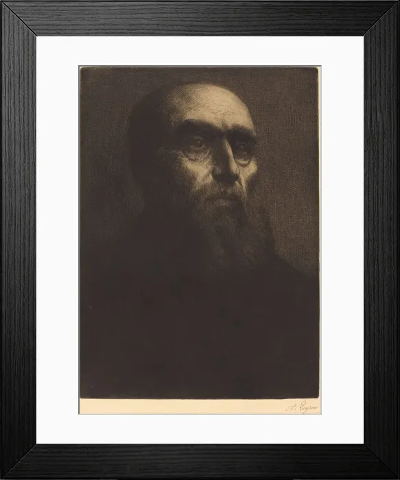 Framed Print : Head of a Man (Tete d homme). Creator: Alphonse Legros Framed Print : Head of a Man (Tete d homme). Creator: Alphonse Legros