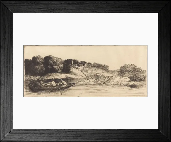 Framed Print : Landscape with Boat, 1st plate (Le paysage au bateau). Creator: Alphonse Legros Framed Print : Landscape with Boat, 1st plate (Le paysage au bateau). Creator: Alphonse Legros
