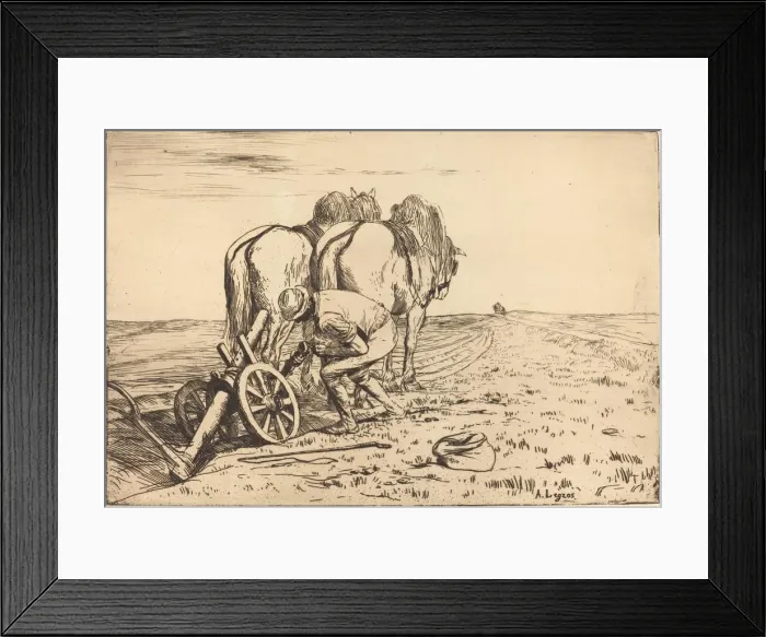 Framed Print : The Plow (La charrue). Creator: Alphonse Legros Framed Print : The Plow (La charrue). Creator: Alphonse Legros