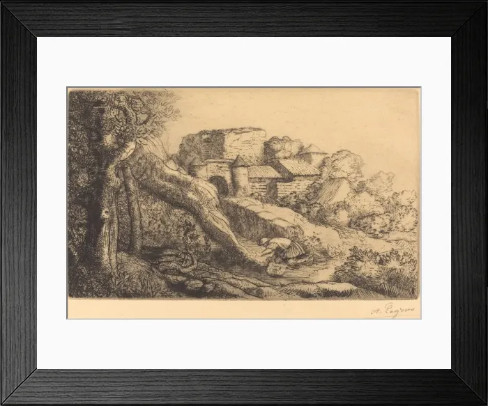Framed Print : Little Burner of Grass (Le petit bruleur d herbe). Creator: Alphonse Legros Framed Print : Little Burner of Grass (Le petit bruleur d herbe). Creator: Alphonse Legros
