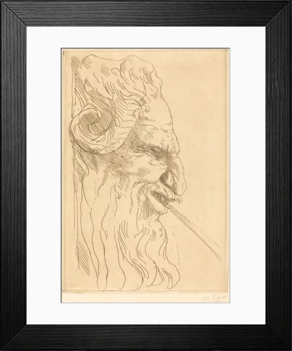 Framed Print : Head of a Satyr (Tete de satyre). Creator: Alphonse Legros Framed Print : Head of a Satyr (Tete de satyre). Creator: Alphonse Legros