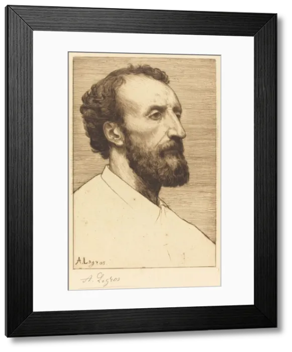 Framed Print : Jules Dalou, 2nd plate. Creator: Alphonse Legros Framed Print : Jules Dalou, 2nd plate. Creator: Alphonse Legros