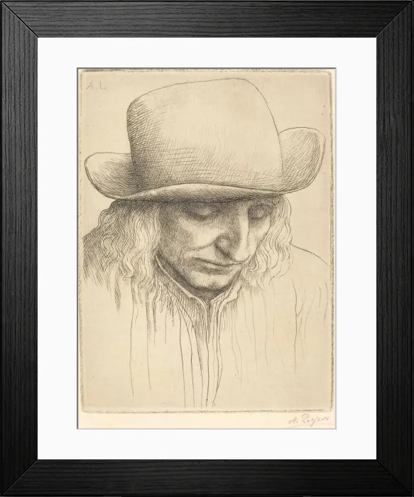 Framed Print : Peasant in a Round Hat (Paysan avec chapeau rond). Creator: Alphonse Legros Framed Print : Peasant in a Round Hat (Paysan avec chapeau rond). Creator: Alphonse Legros