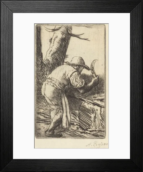 Framed Print : Fagot-cutter (Le coupeur de fagots). Creator: Alphonse Legros Framed Print : Fagot-cutter (Le coupeur de fagots). Creator: Alphonse Legros
