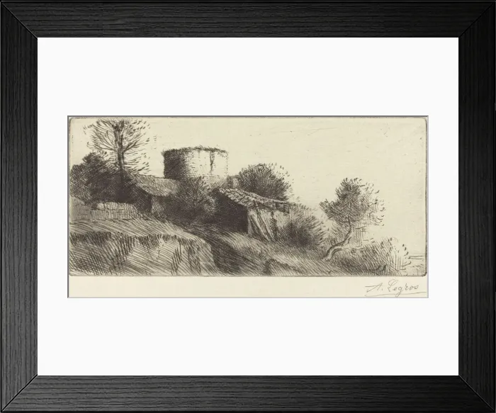 Framed Print : Pigeon Tower (La tour aux pigeons). Creator: Alphonse Legros Framed Print : Pigeon Tower (La tour aux pigeons). Creator: Alphonse Legros
