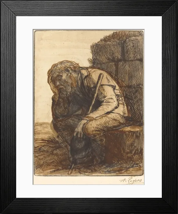Framed Print : Desperate Man (Le desespere). Creator: Alphonse Legros Framed Print : Desperate Man (Le desespere). Creator: Alphonse Legros