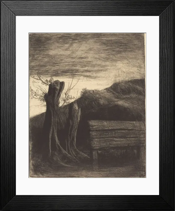Framed Print : Pollard Willows (Les saules tetards). Creator: Alphonse Legros Framed Print : Pollard Willows (Les saules tetards). Creator: Alphonse Legros
