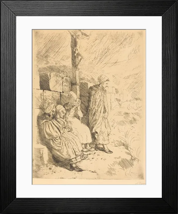 Framed Print : Fishermens Wives (Femmes de pecheurs). Creator: Alphonse Legros Framed Print : Fishermens Wives (Femmes de pecheurs). Creator: Alphonse Legros