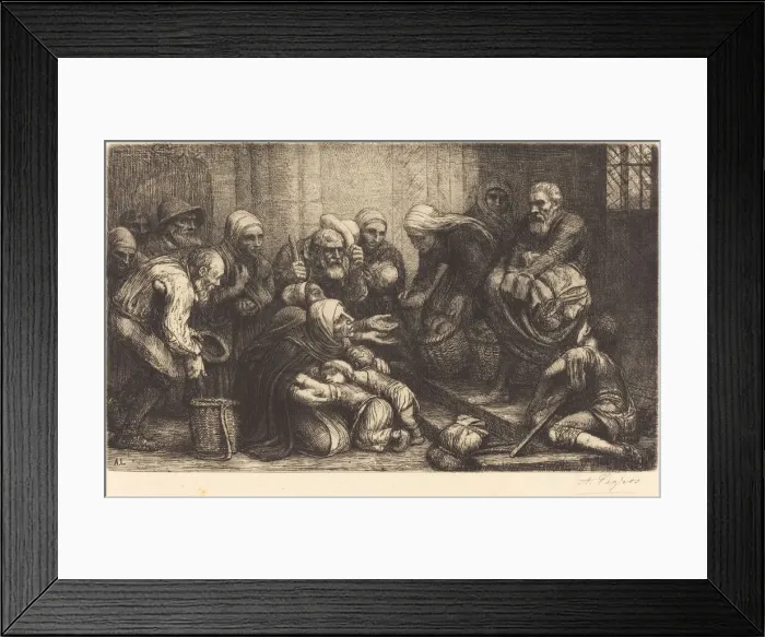 Framed Print : Beggars of Brussels (Les mendiants de Bruges). Creator: Alphonse Legros Framed Print : Beggars of Brussels (Les mendiants de Bruges). Creator: Alphonse Legros