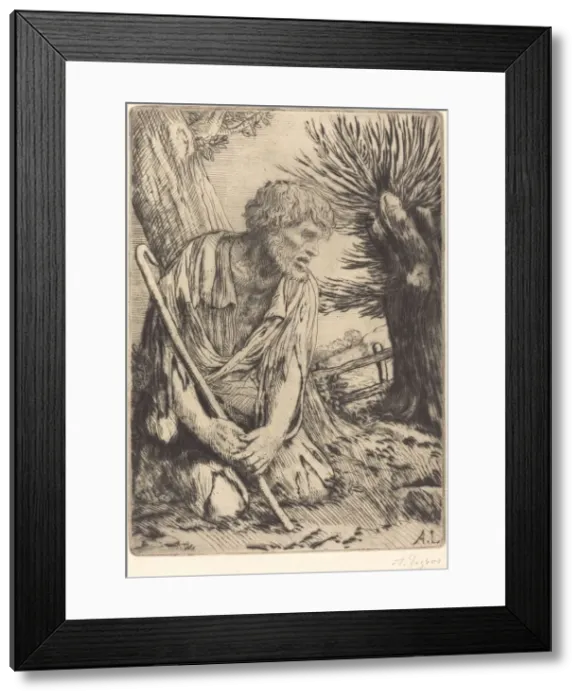 Framed Print : The Prodigal Son, 3rd plate (L enfant prodigue). Creator: Alphonse Legros Framed Print : The Prodigal Son, 3rd plate (L enfant prodigue). Creator: Alphonse Legros
