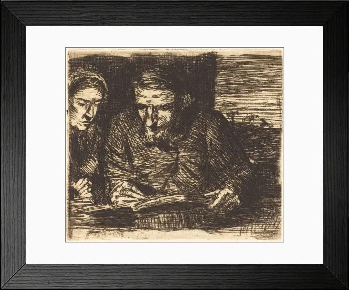 Framed Print : Account Book (Le livre de comptes). Creator: Alphonse Legros Framed Print : Account Book (Le livre de comptes). Creator: Alphonse Legros
