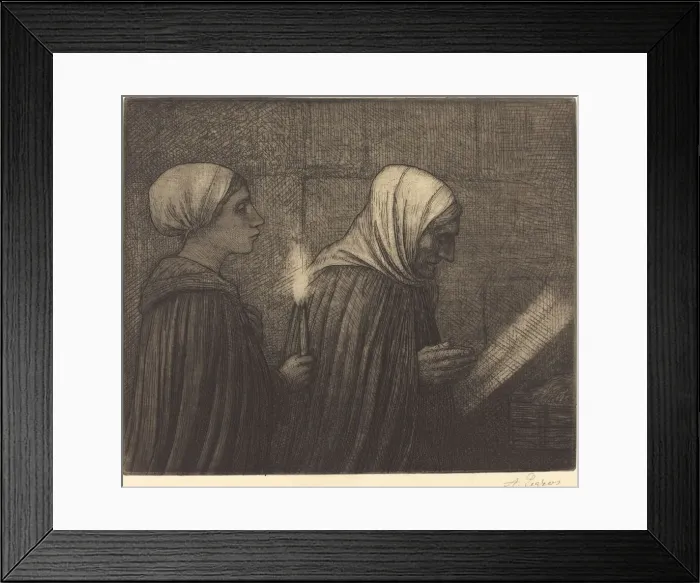Framed Print : The Manger (La creche). Creator: Alphonse Legros