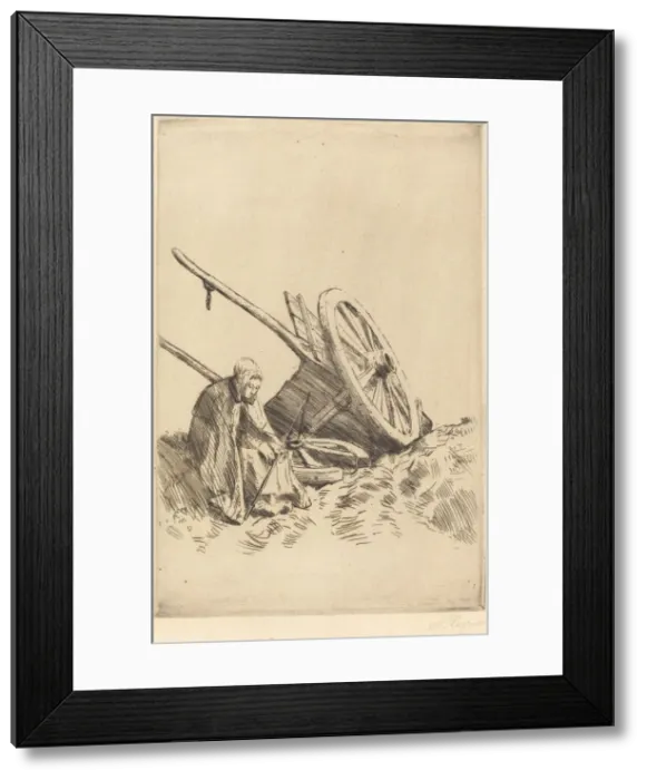 Framed Print : Broken Cart (La charrette brisee). Creator: Alphonse Legros