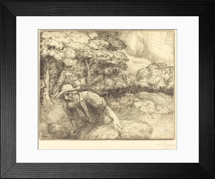Framed Print : Man Foraging (L homme au fourrage). Creator: Alphonse Legros Framed Print : Man Foraging (L homme au fourrage). Creator: Alphonse Legros