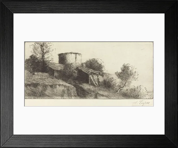 Framed Print : Pigeon Tower (La tour aux pigeons). Creator: Alphonse Legros Framed Print : Pigeon Tower (La tour aux pigeons). Creator: Alphonse Legros