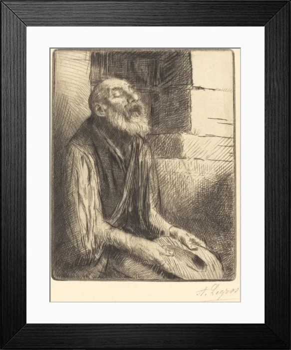 Framed Print : Seated Beggar (Mendiant assis). Creator: Alphonse Legros Framed Print : Seated Beggar (Mendiant assis). Creator: Alphonse Legros