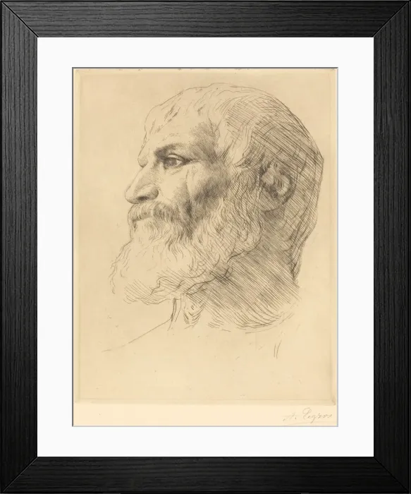 Framed Print : Head of Souliote (Tete de Souliote). Creator: Alphonse Legros Framed Print : Head of Souliote (Tete de Souliote). Creator: Alphonse Legros