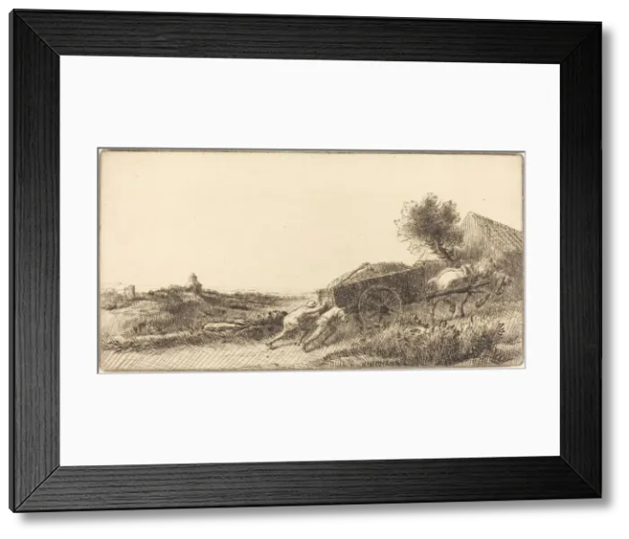 Framed Print : Returning with the Hay (Rentrant le foin). Creator: Alphonse Legros Framed Print : Returning with the Hay (Rentrant le foin). Creator: Alphonse Legros