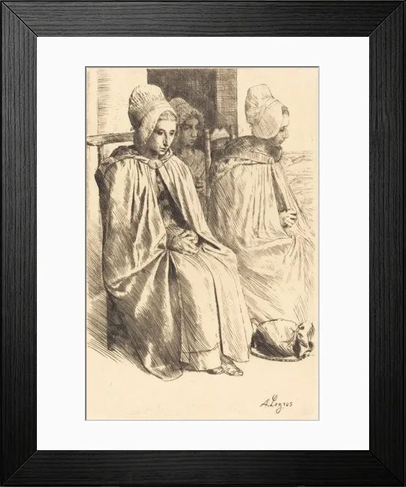 Framed Print : Peasant Women of Boulogne (Paysannes des environs de Boulogne). Creator: Alphonse Legros Framed Print : Peasant Women of Boulogne (Paysannes des environs de Boulogne). Creator: Alphonse Legros