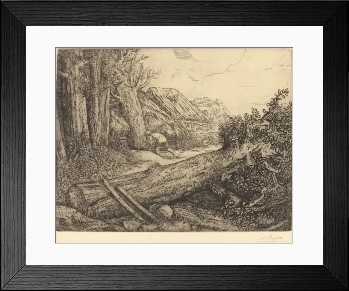Framed Print : At the Home of the Woodcutters (Chez les bocherons). Creator: Alphonse Legros Framed Print : At the Home of the Woodcutters (Chez les bocherons). Creator: Alphonse Legros
