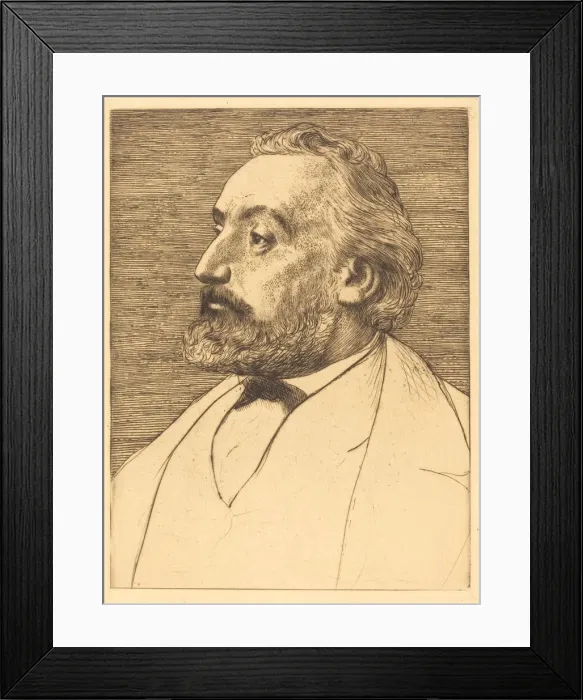 Framed Print : Leon Gambetta, 2nd plate. Creator: Alphonse Legros Framed Print : Leon Gambetta, 2nd plate. Creator: Alphonse Legros