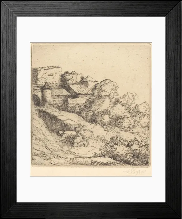 Framed Print : Little Burner of Grass (Le petit bruleur d herbe). Creator: Alphonse Legros Framed Print : Little Burner of Grass (Le petit bruleur d herbe). Creator: Alphonse Legros