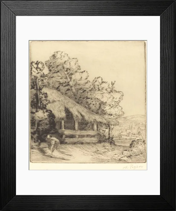 Framed Print : Little Shelter (Le petit hangar). Creator: Alphonse Legros Framed Print : Little Shelter (Le petit hangar). Creator: Alphonse Legros
