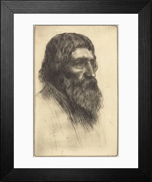 Framed Print : English Peasant (Paysan anglais). Creator: Alphonse Legros Framed Print : English Peasant (Paysan anglais). Creator: Alphonse Legros