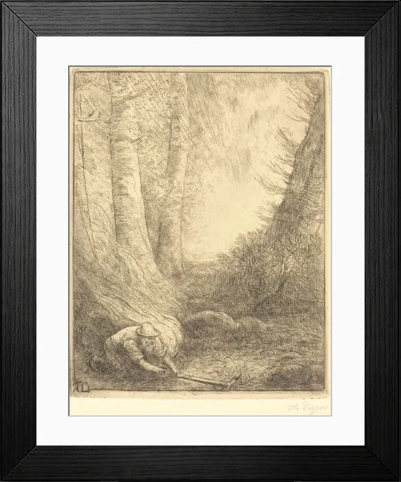 Framed Print : Burning the Grasses (Le bruleur d herbes). Creator: Alphonse Legros Framed Print : Burning the Grasses (Le bruleur d herbes). Creator: Alphonse Legros