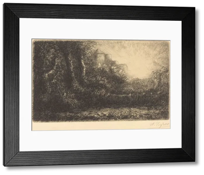 Framed Print : View of a Chateau (Chateau de Poillet). Creator: Alphonse Legros Framed Print : View of a Chateau (Chateau de Poillet). Creator: Alphonse Legros