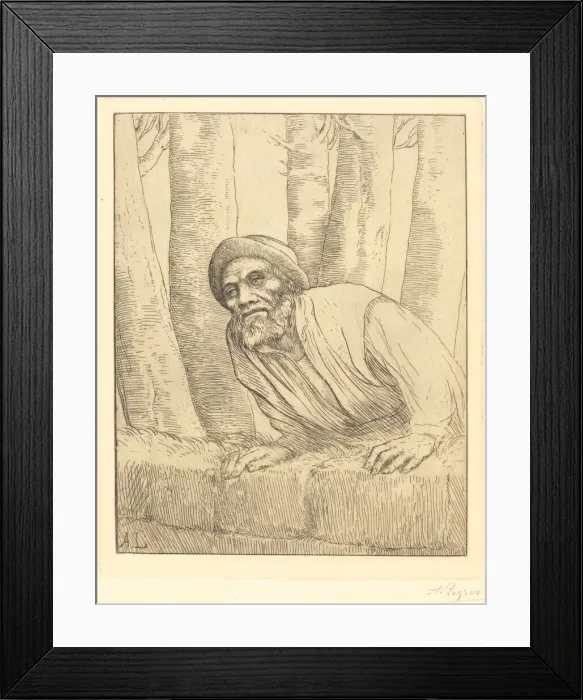 Framed Print : Man Climbing a Wall (L escalade). Creator: Alphonse Legros Framed Print : Man Climbing a Wall (L escalade). Creator: Alphonse Legros