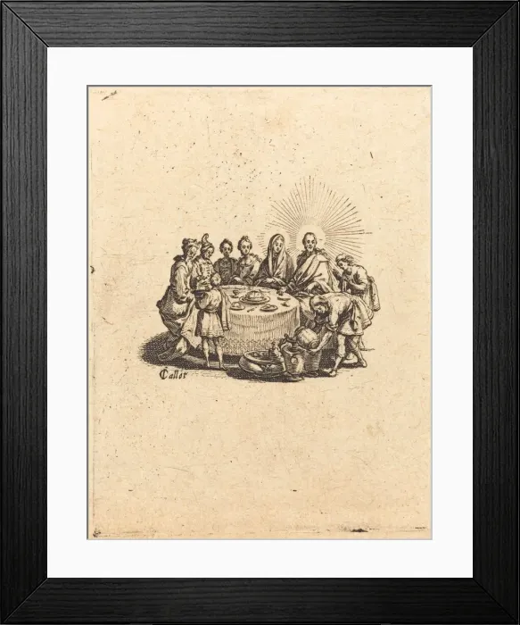 Framed Print : The Marriage at Cana, 1618. Creator: Jacques Callot Framed Print : The Marriage at Cana, 1618. Creator: Jacques Callot