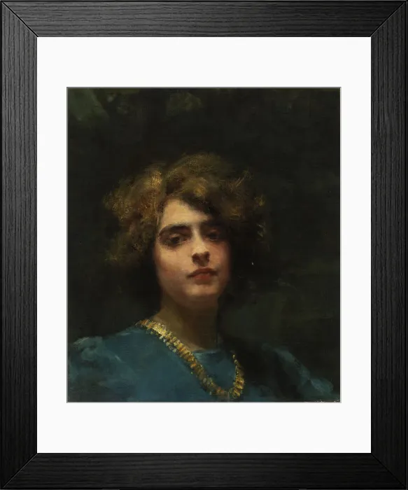Framed Print : The Necklace, 1898. Creator: Alice Pike Barney