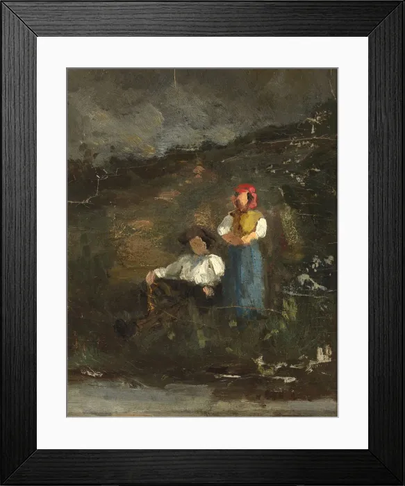 Framed Print : Repose, n. d. Creator: Edward Mitchell Bannister Framed Print : Repose, n. d. Creator: Edward Mitchell Bannister