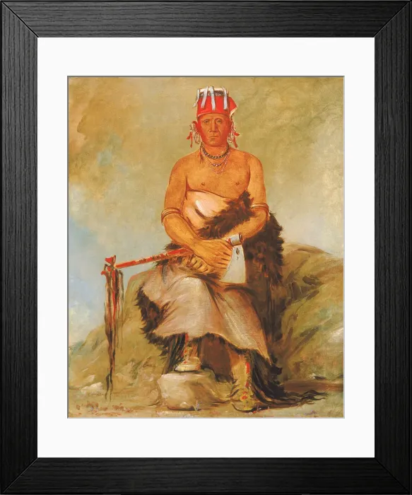 Framed Print : A'h-sha-la-coots-ah, Mole in the Forehead, Chief of the Republican Pawnee, 1832. Creator: George Catlin Framed Print : A'h-sha-la-coots-ah, Mole in the Forehead, Chief of the Republican Pawnee, 1832. Creator: George Catlin