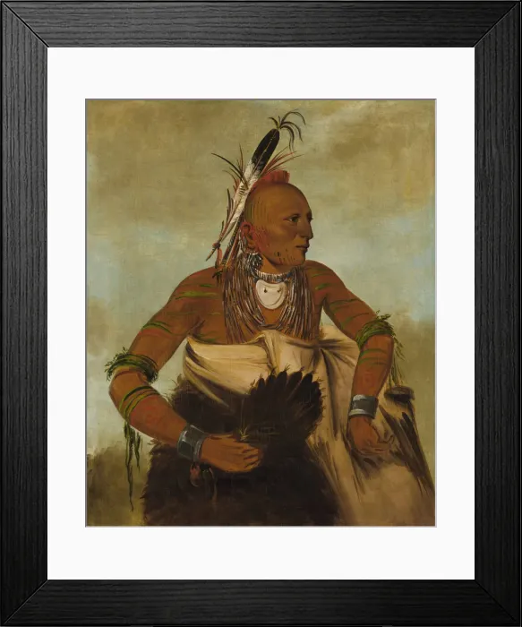 Framed Print : Wa-ho-beck-ee, a Handsome Brave, 1834. Creator: George Catlin Framed Print : Wa-ho-beck-ee, a Handsome Brave, 1834. Creator: George Catlin