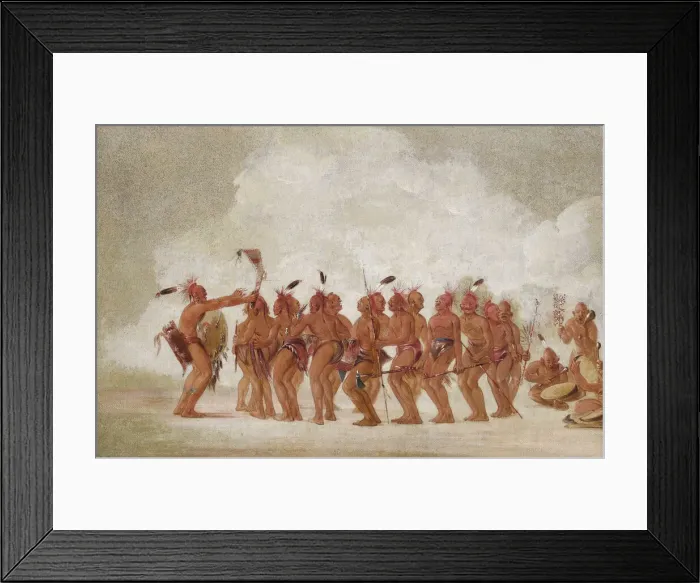 Framed Print : Slave Dance, Sac and Fox, 1835-1837. Creator: George Catlin Framed Print : Slave Dance, Sac and Fox, 1835-1837. Creator: George Catlin