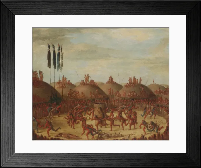 Framed Print : The Last Race, Mandan O-kee-pa Ceremony, 1832. Creator: George Catlin Framed Print : The Last Race, Mandan O-kee-pa Ceremony, 1832. Creator: George Catlin