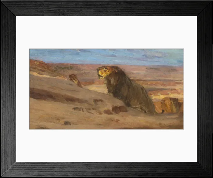 Framed Print : Lions in the Desert, ca. 1897-1900. Creator: Henry Ossawa Tanner Framed Print : Lions in the Desert, ca. 1897-1900. Creator: Henry Ossawa Tanner